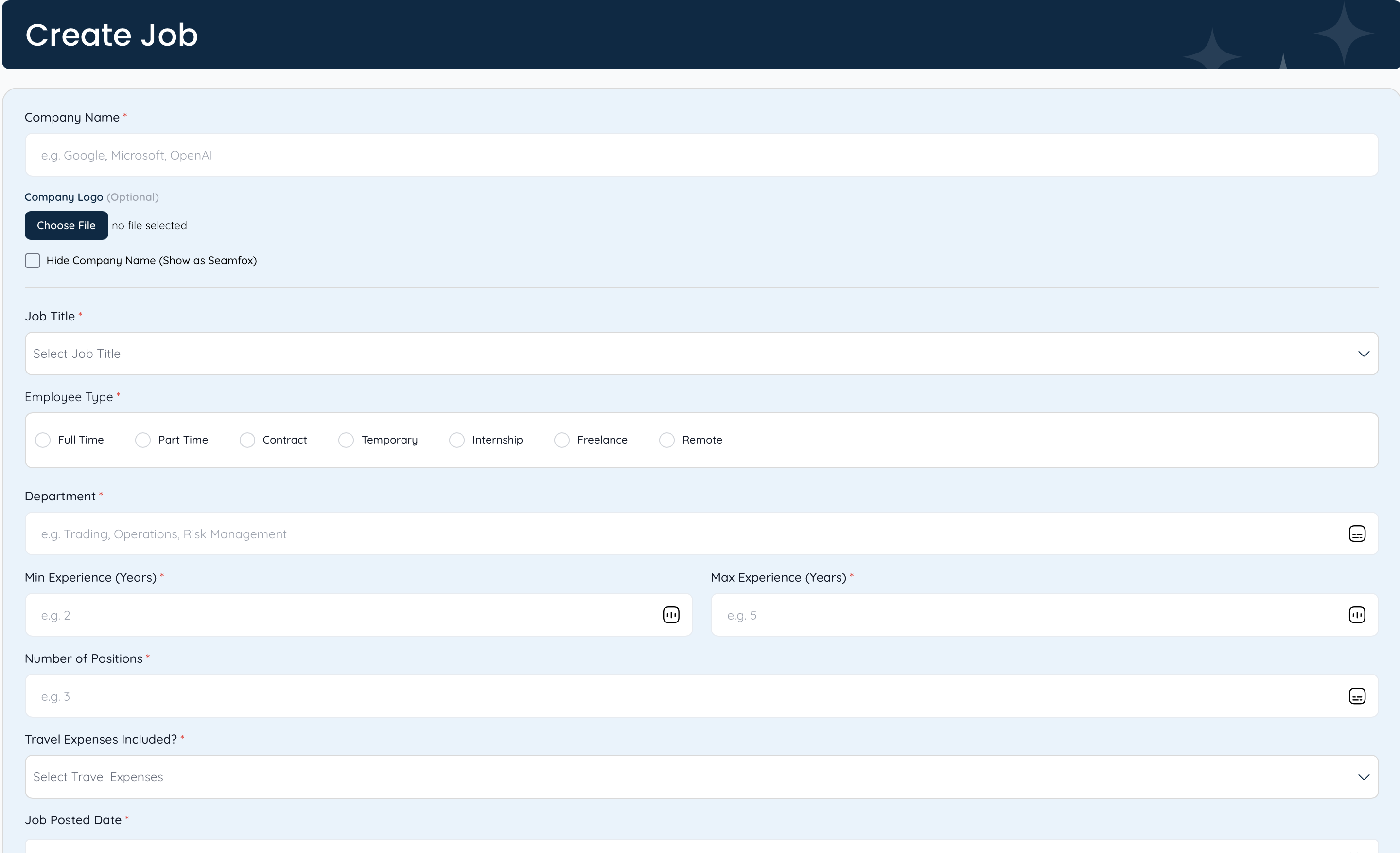 Seamfox Available Jobs, listings and candidate details